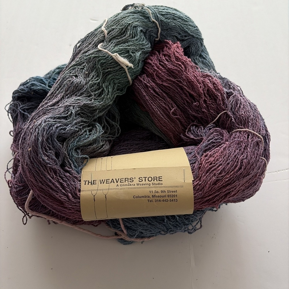 Vintage 10/2 Hand Dyed Silk Weaving Yarn Hank Weavers Store Gradient 1Lb